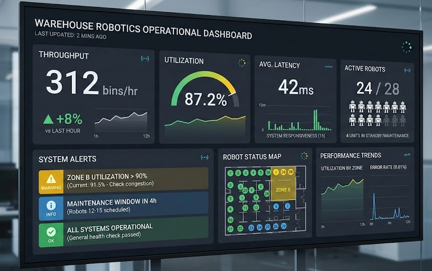 Warehouse robotics operational dashboard